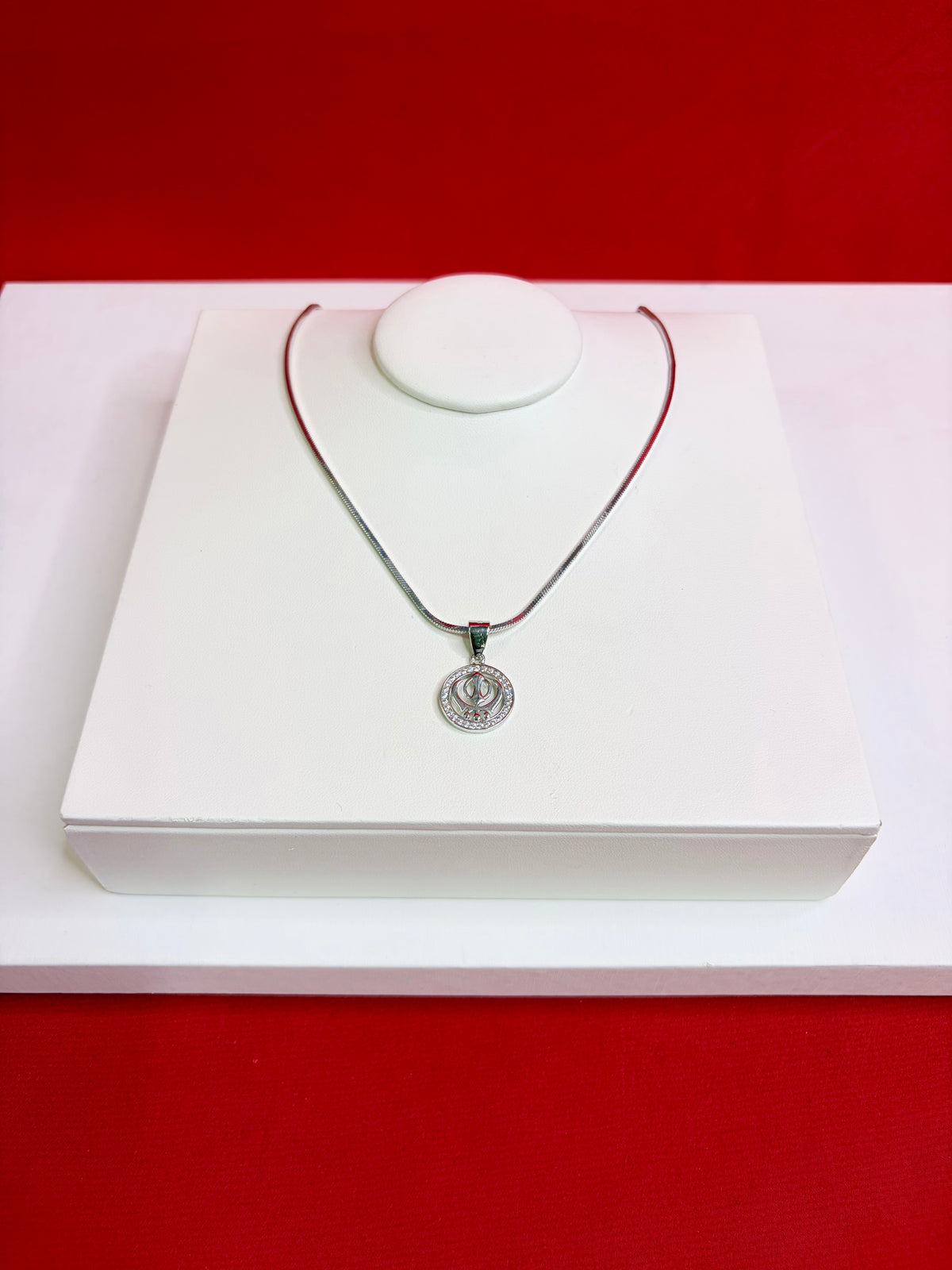 Pure Silver Khanda Sahib Pendant (WN128)