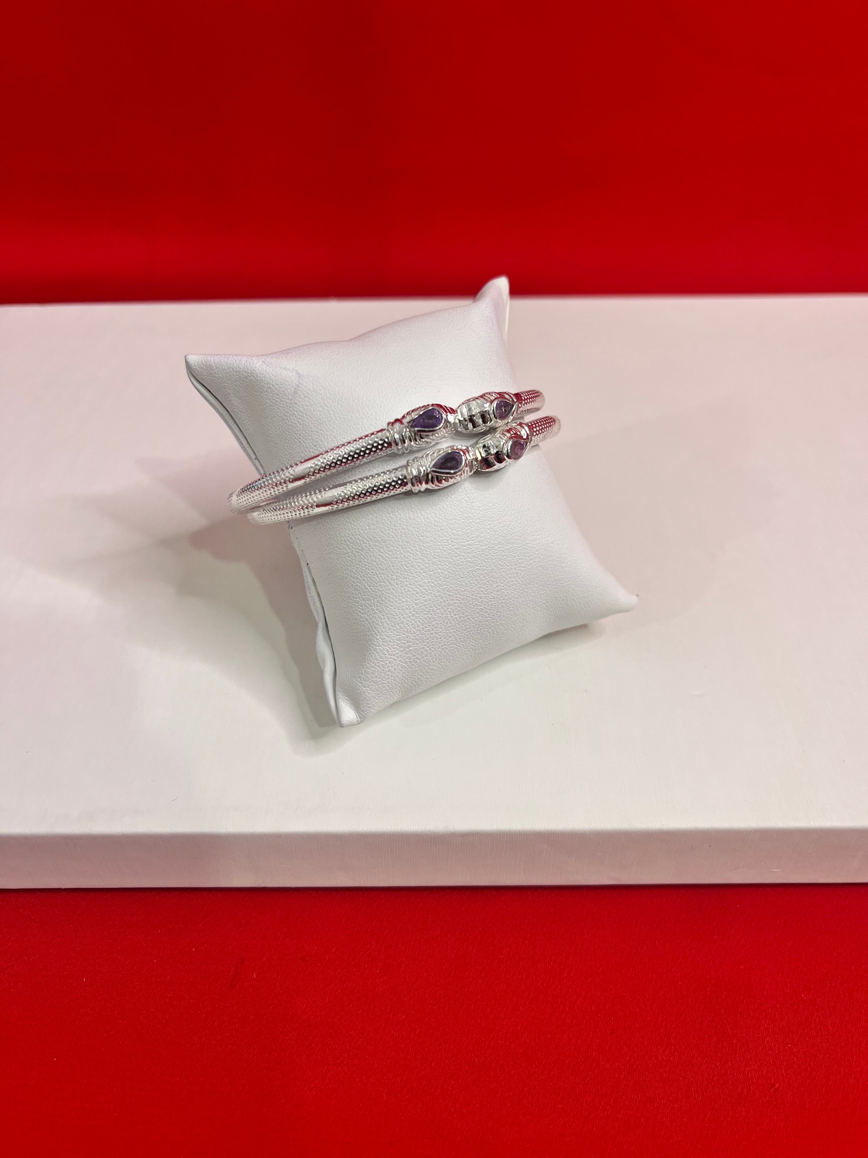 Pure Silver Bangle Pair 2.5