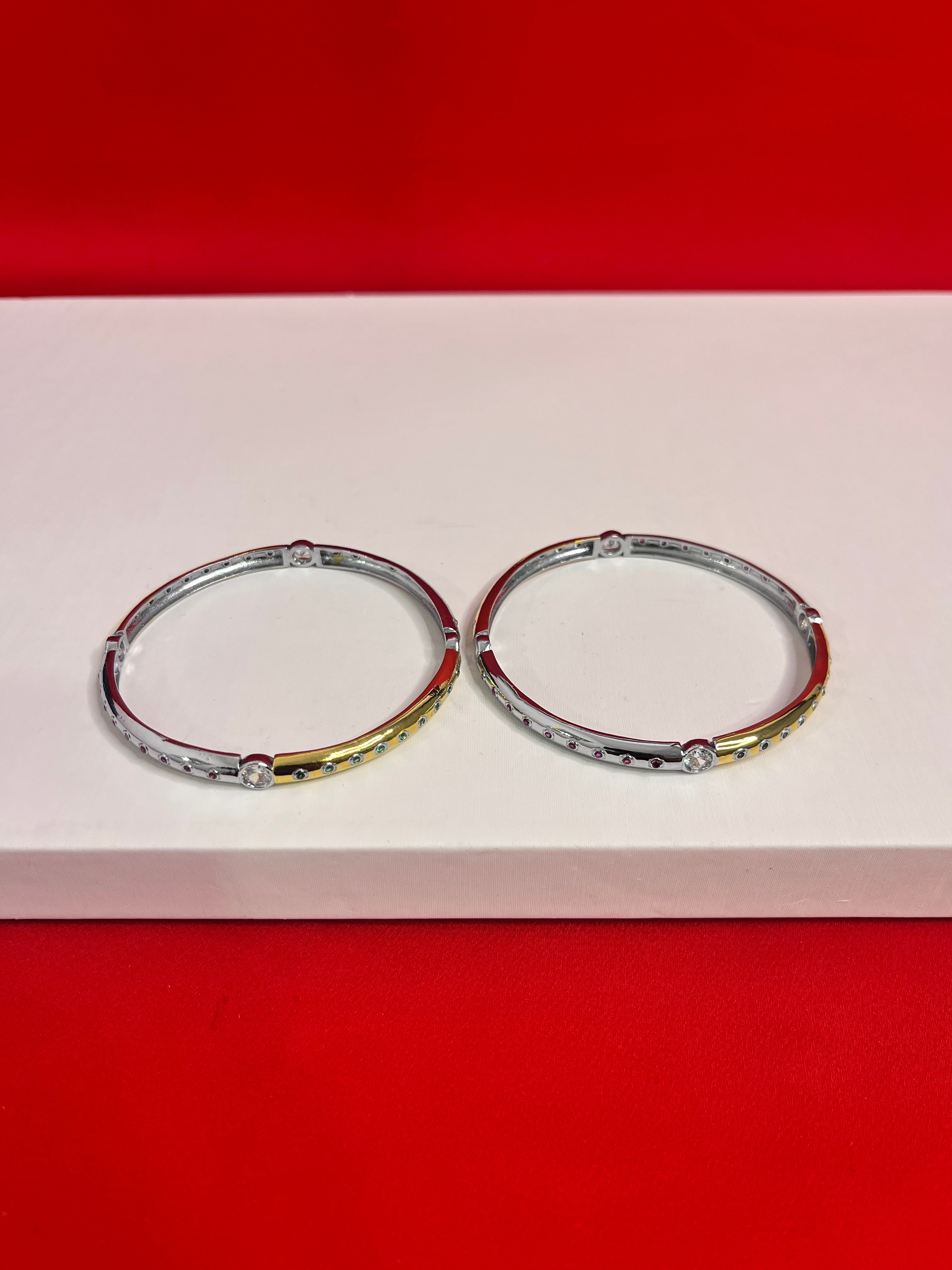 Pure Silver Bangle Pair 2.4