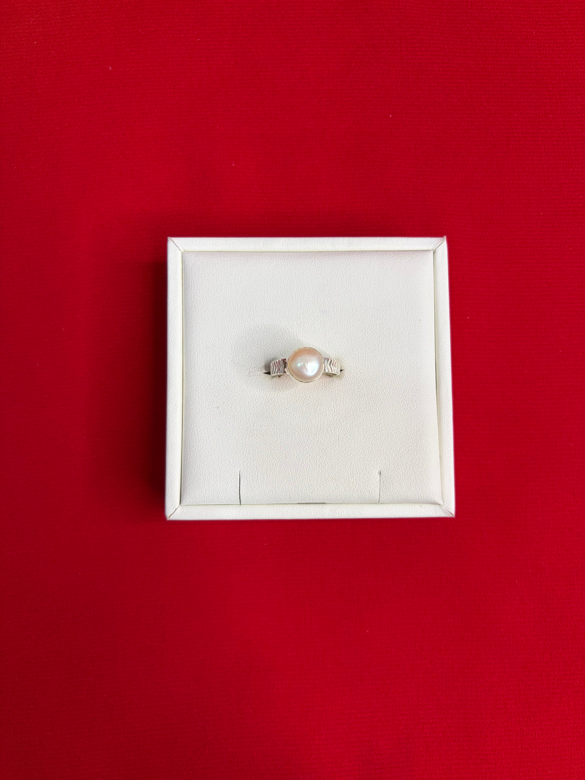 Pure Silver Pearl Ring Size 6.5 (PR21)