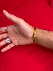 Pure Silver 24k Gold Plated Kada 2.6” (MK79)