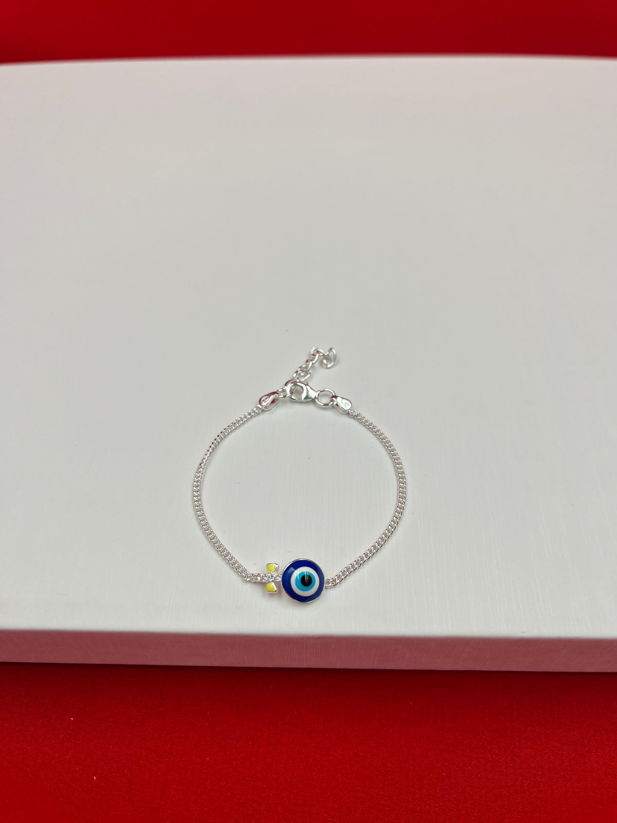 Kids Pure Silver Evil Eye Bracelet