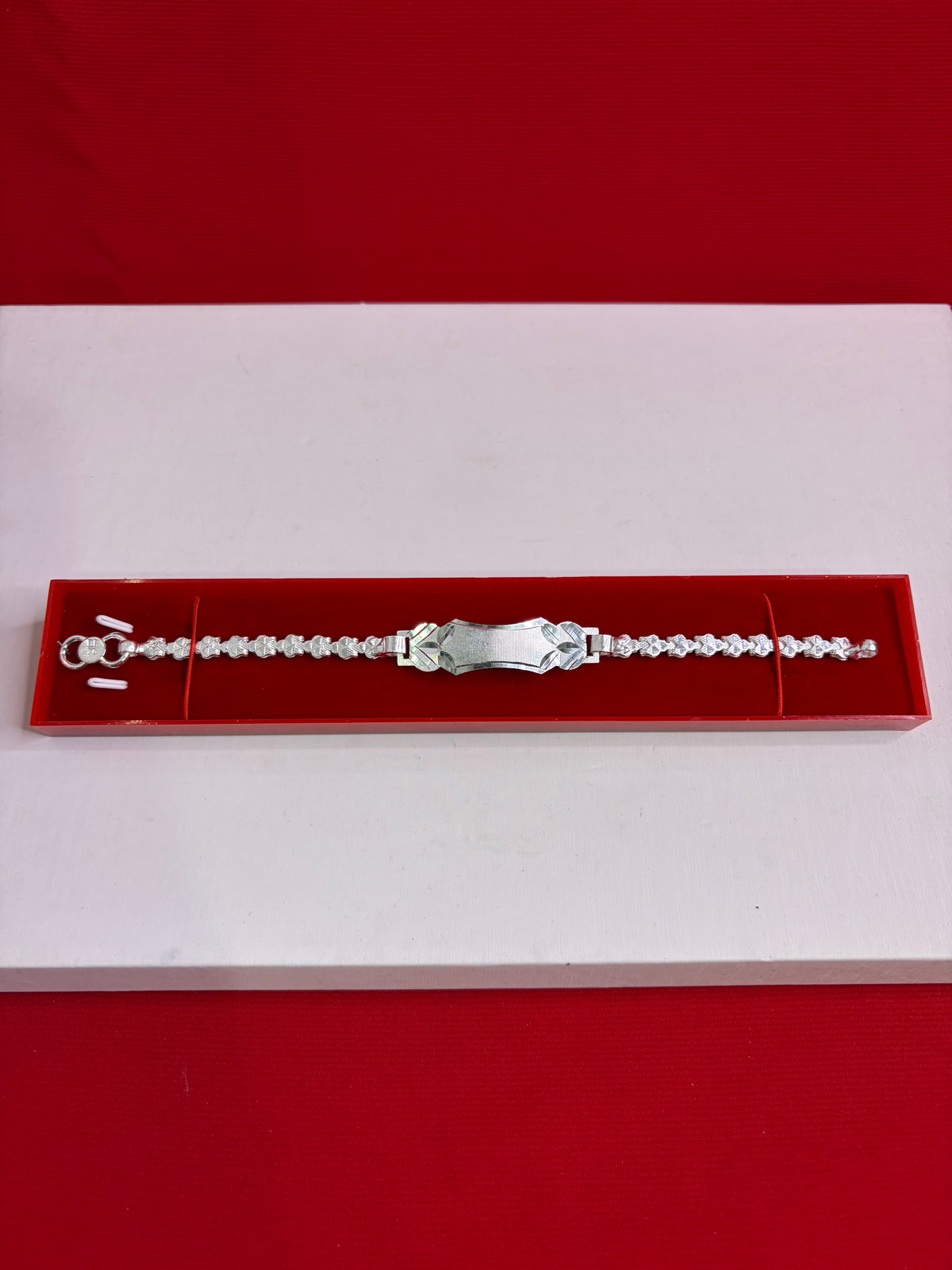 Pure Silver Rakhi Name Engraving Bracelet (NB37)