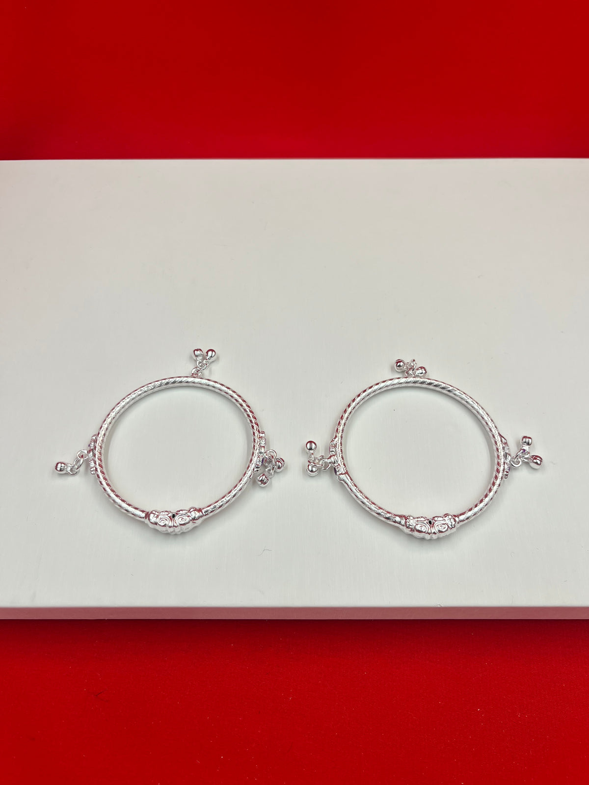 Pure Silver Ghungro Bangle pair 2.2