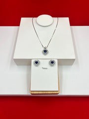 Blue Heart Spark Pendant Set