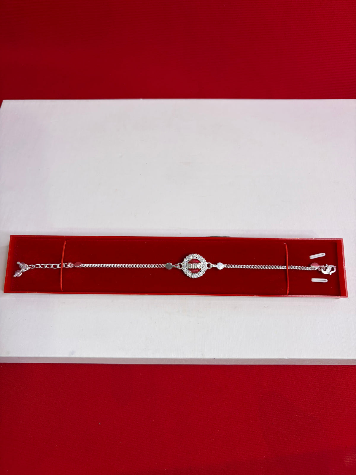 Pure Silver Rakhi Bracelet 7-8.2” (SR20)