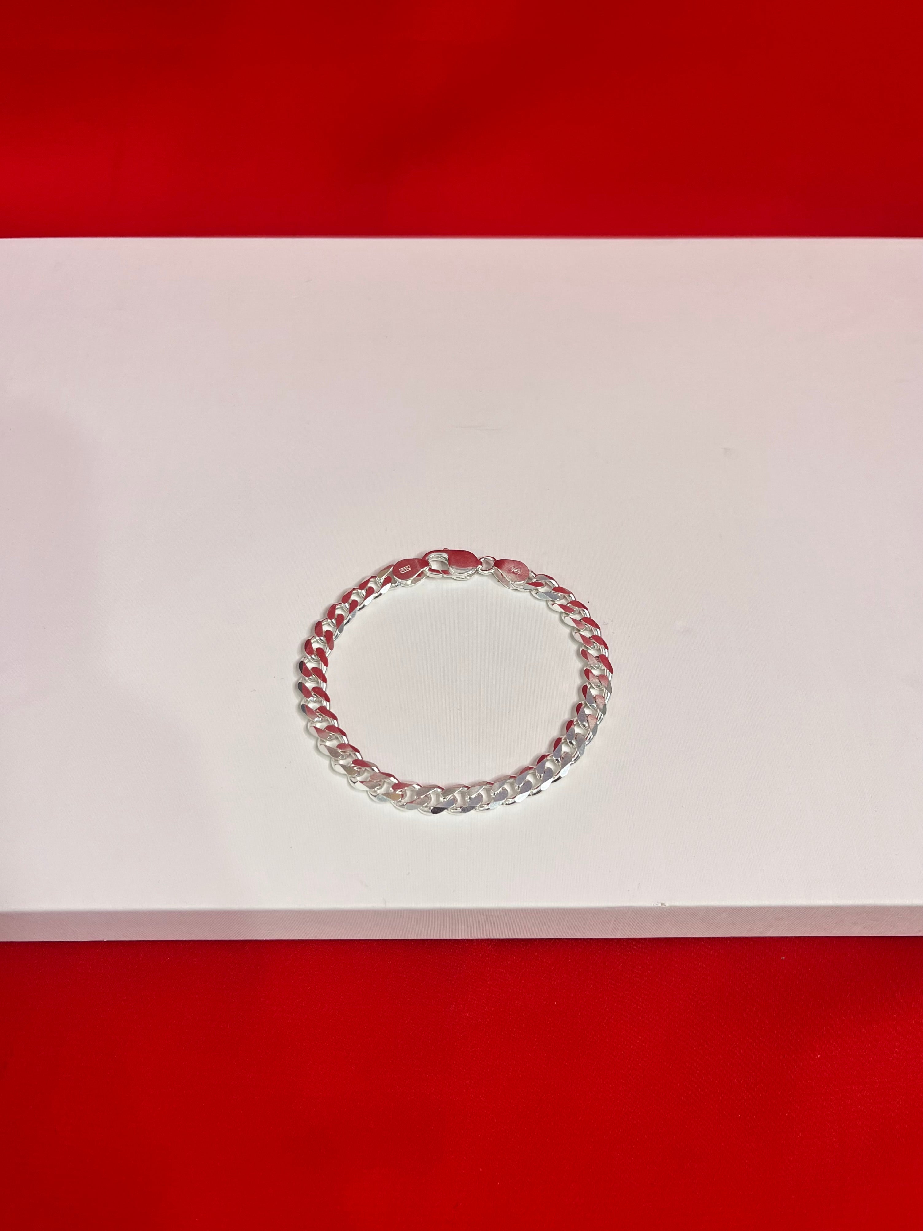 Men Pure Silver Cuban Bracelet Mb18