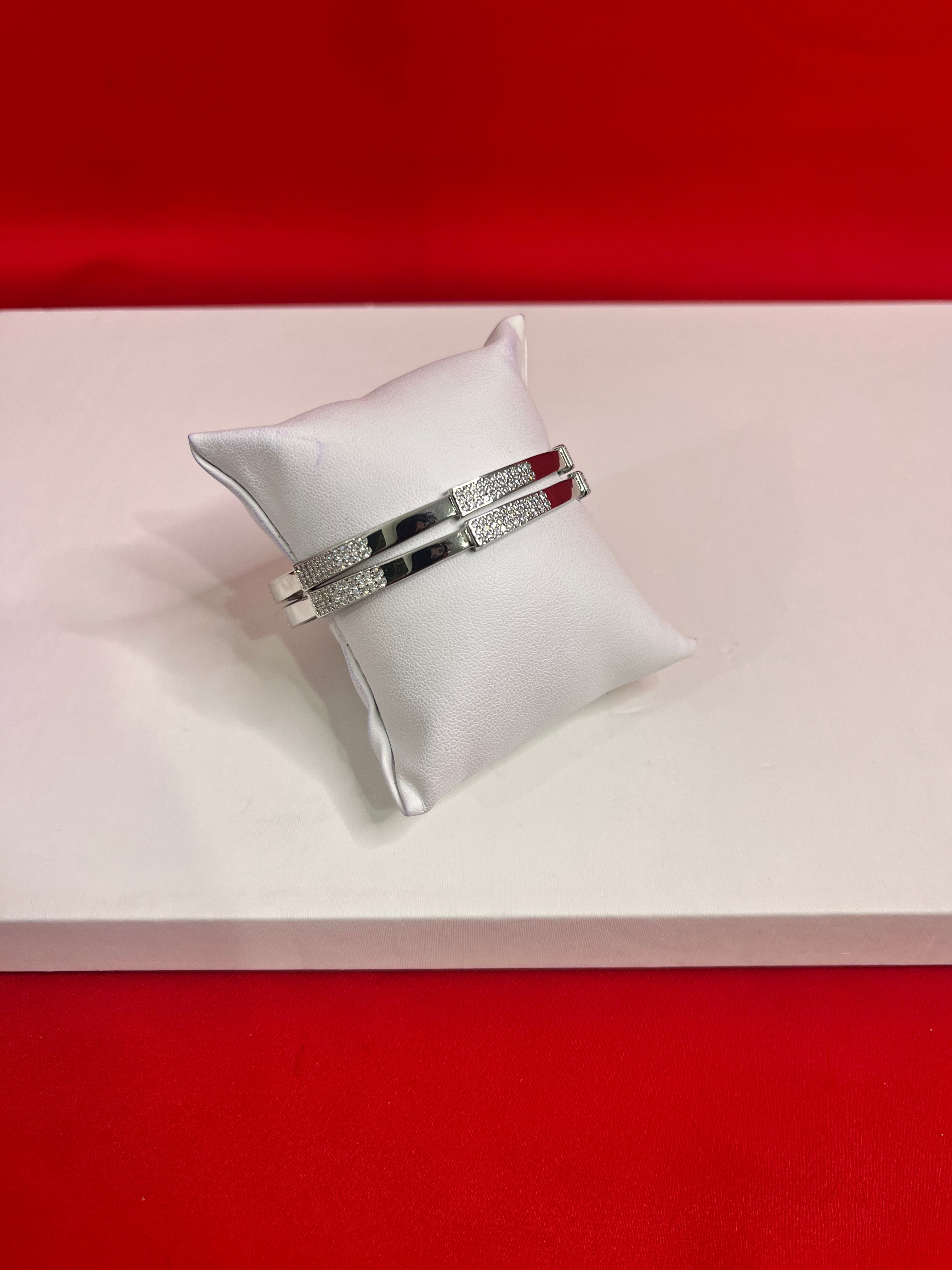 Pure Silver Bangle Pair 2.4