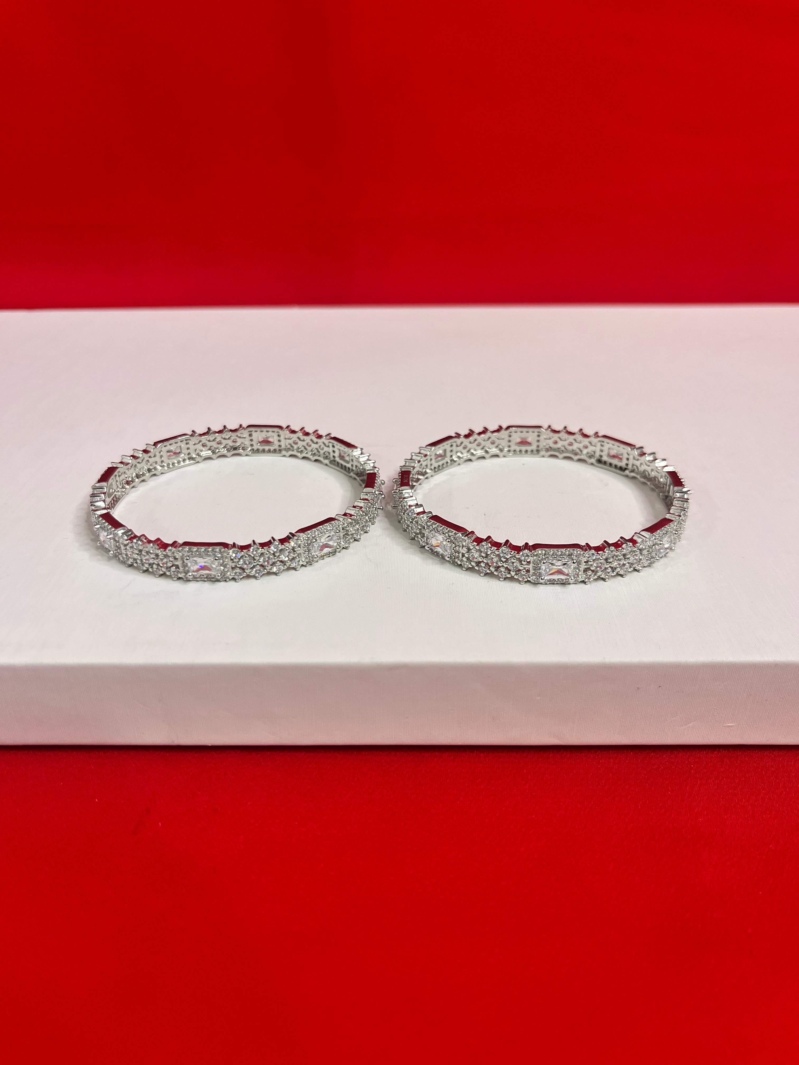 Pure Silver Bangle Pair 2.3