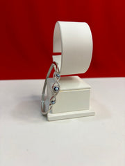 Women’s Pure Silver Evil Eye Bangle Bracelet (SB143)