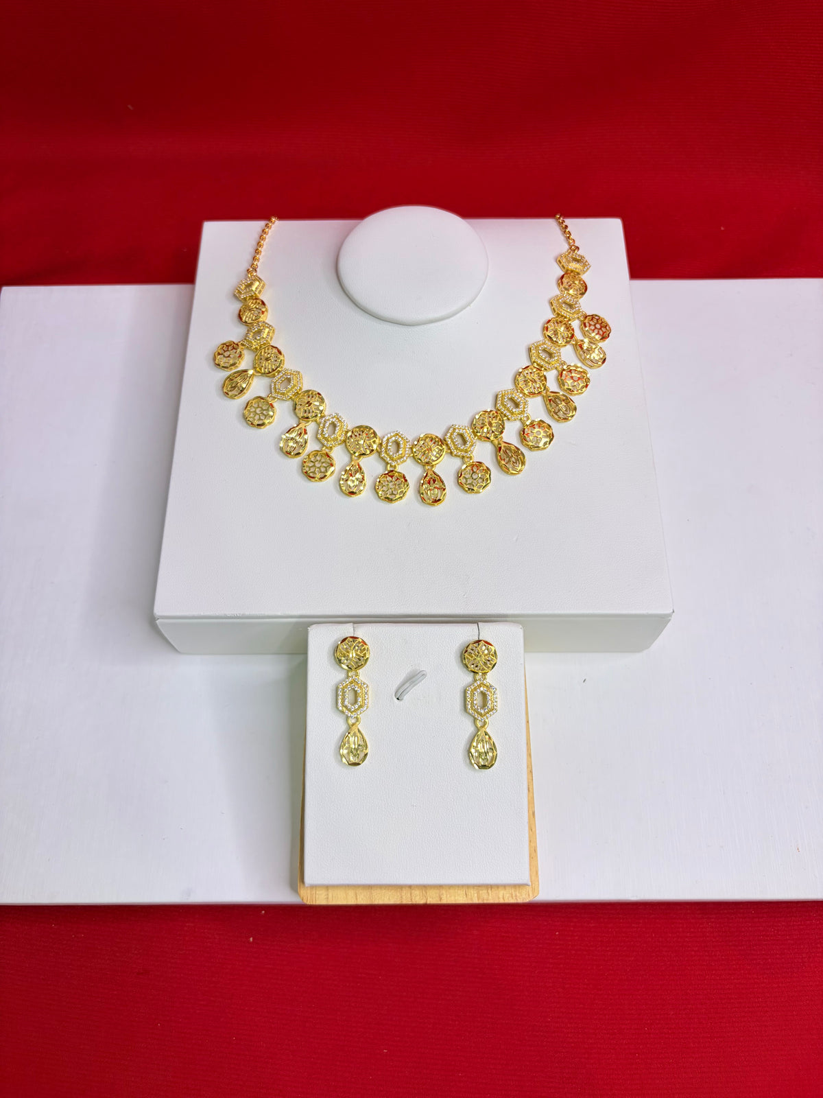 Pure Silver Gold Plated Necklace Set (GPS 10)