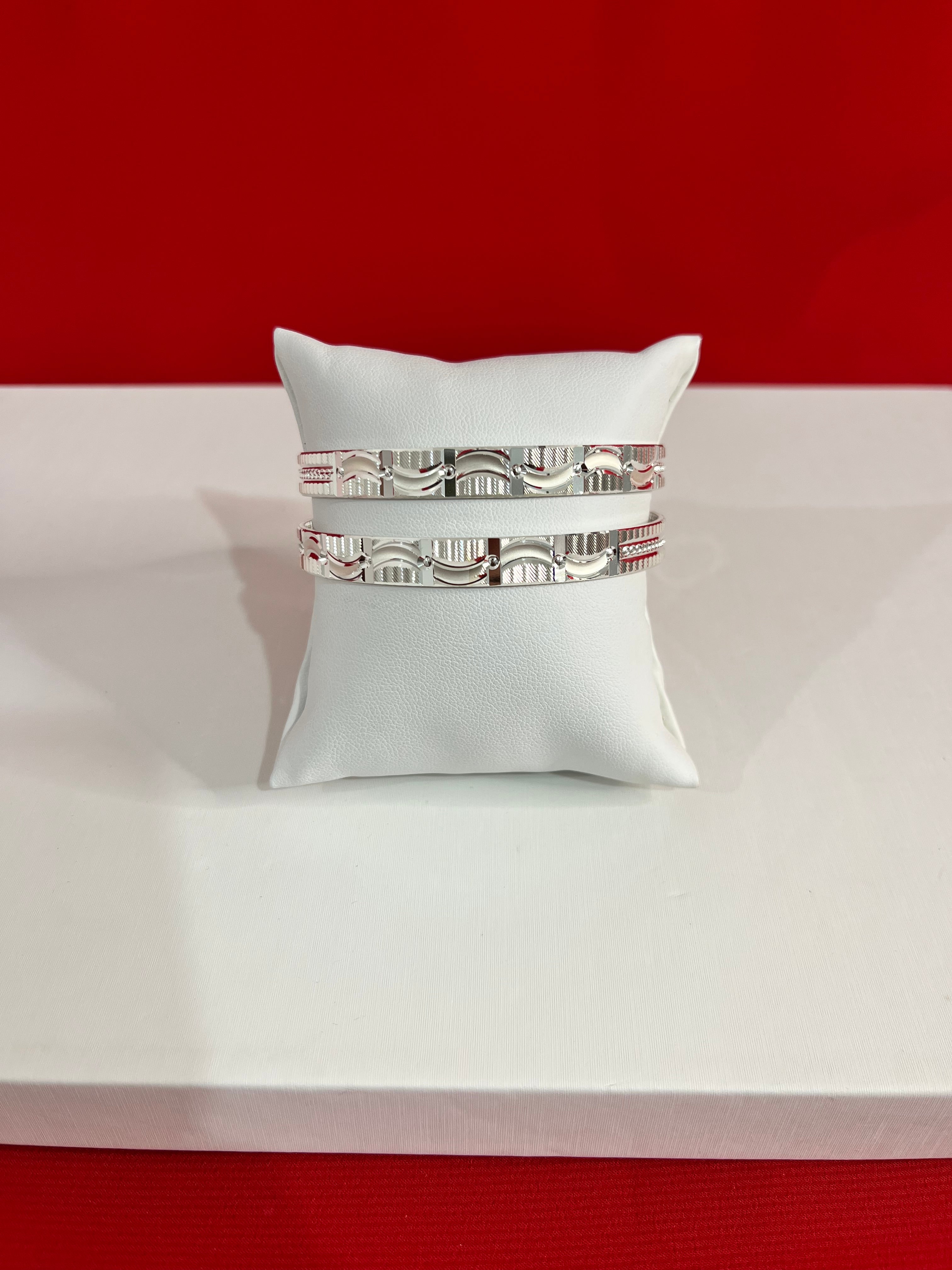 Pure Silver Bangle Pair 2.5