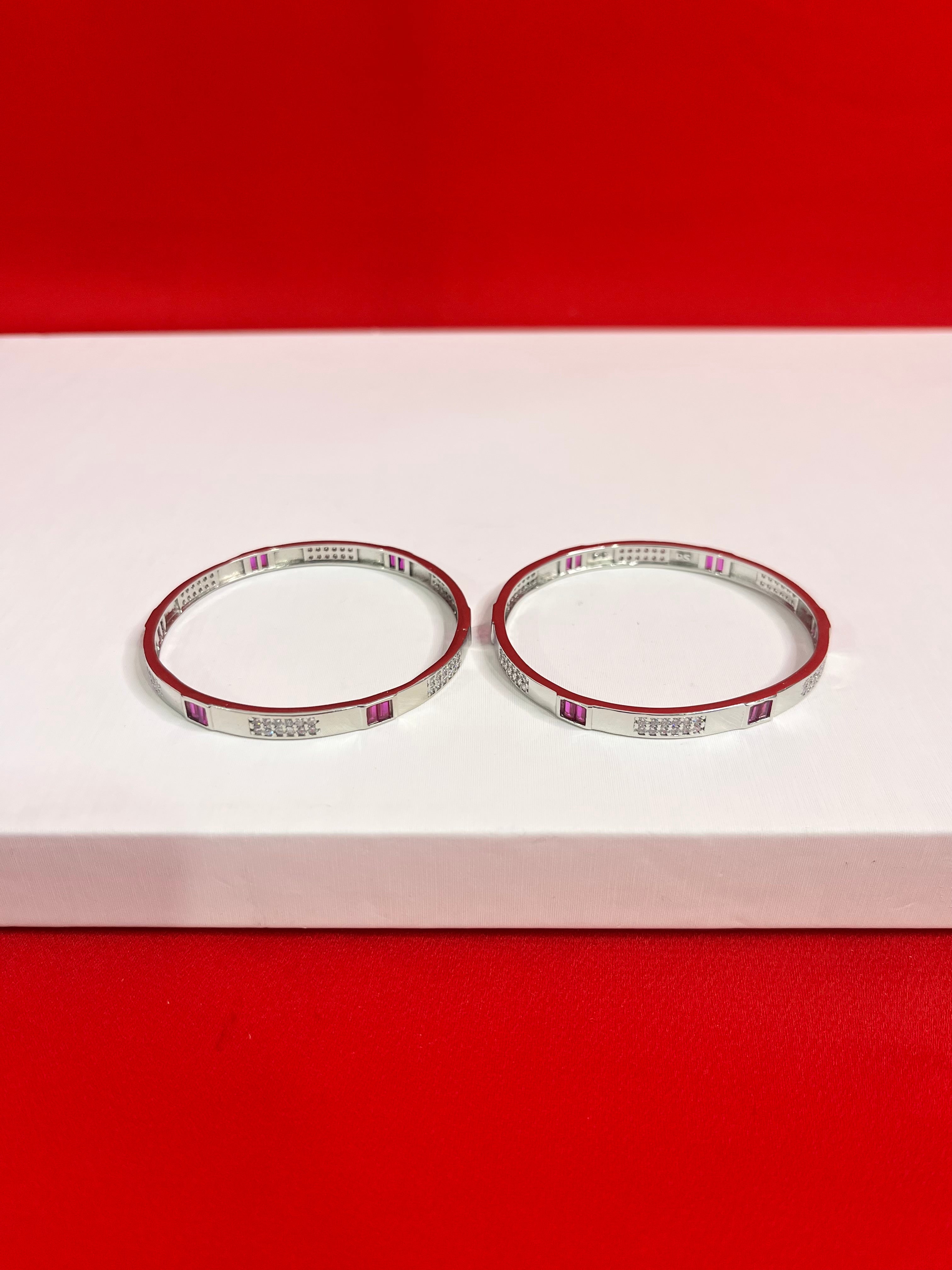 Pure Silver Bangle Pair 2.1