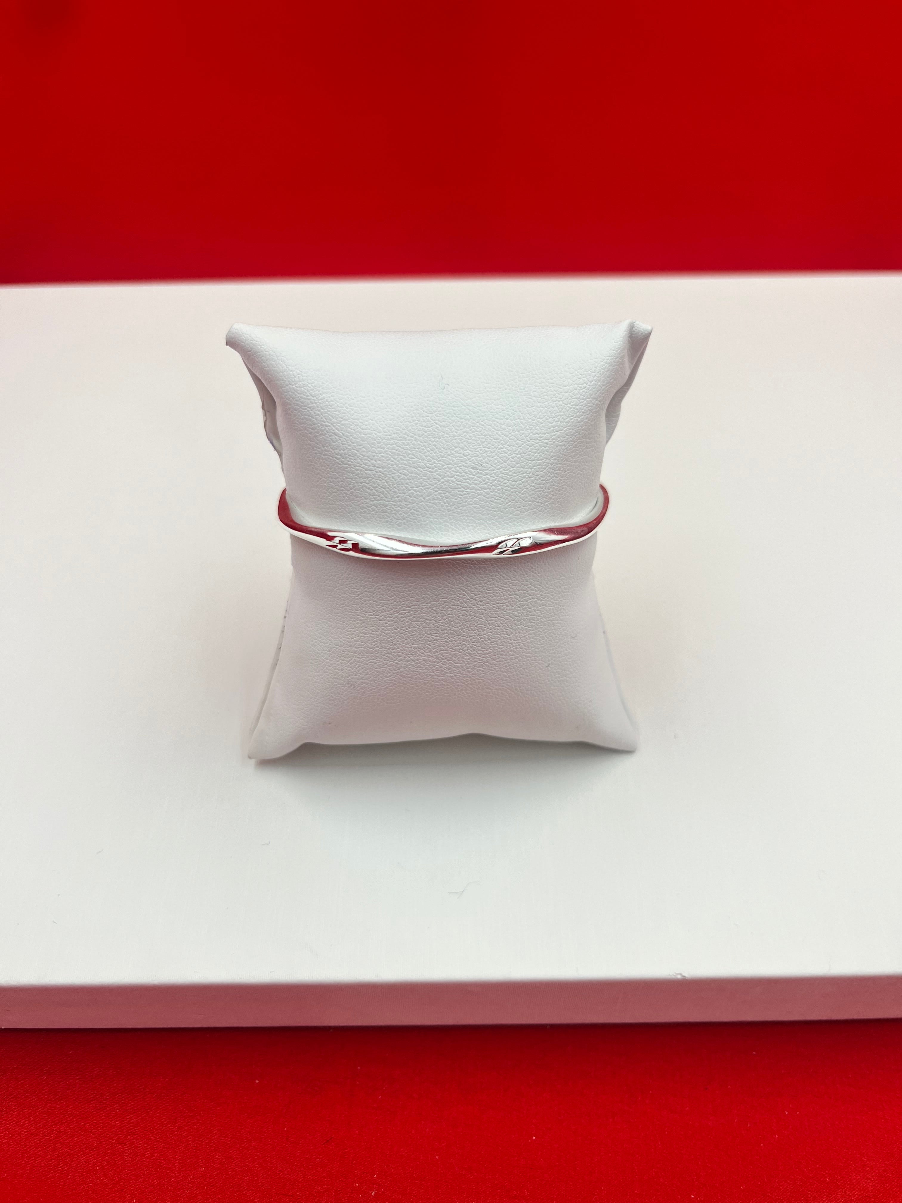 Elegant Twisted Silver Bangle 2.2