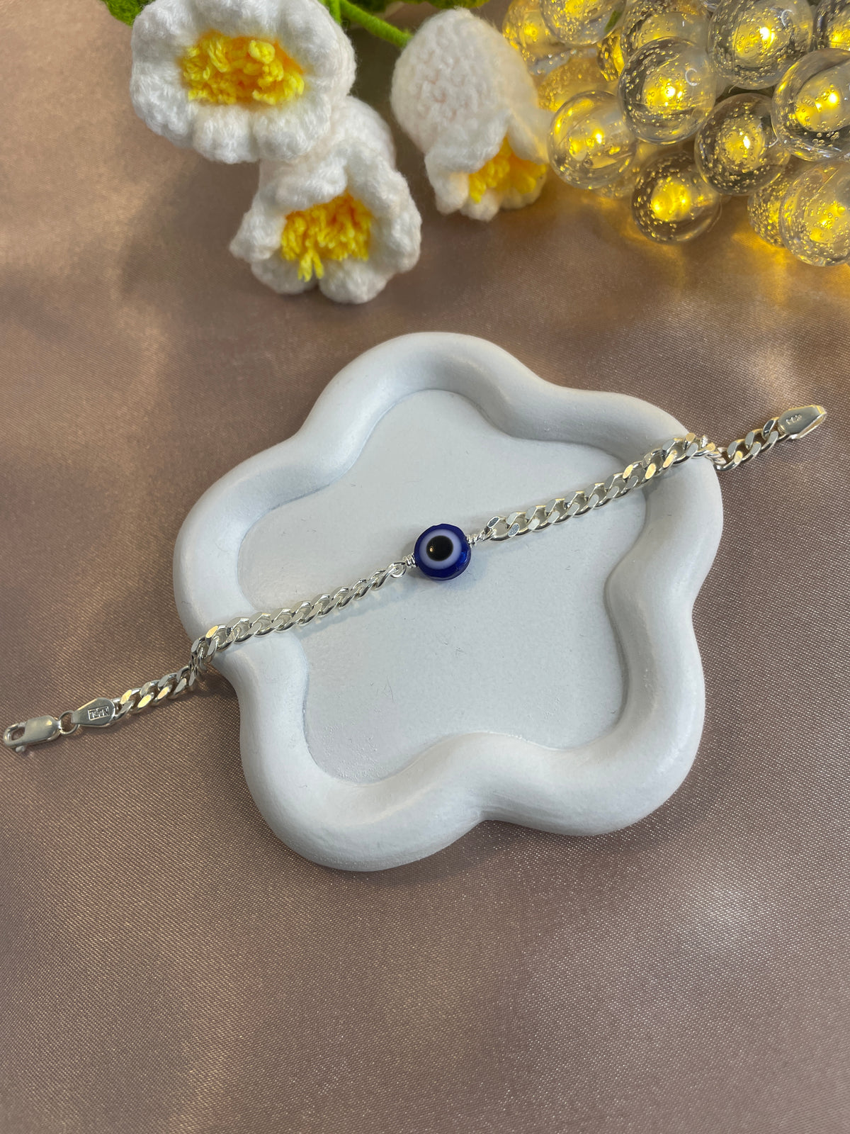 Evil Eye pure silver Bracelet
