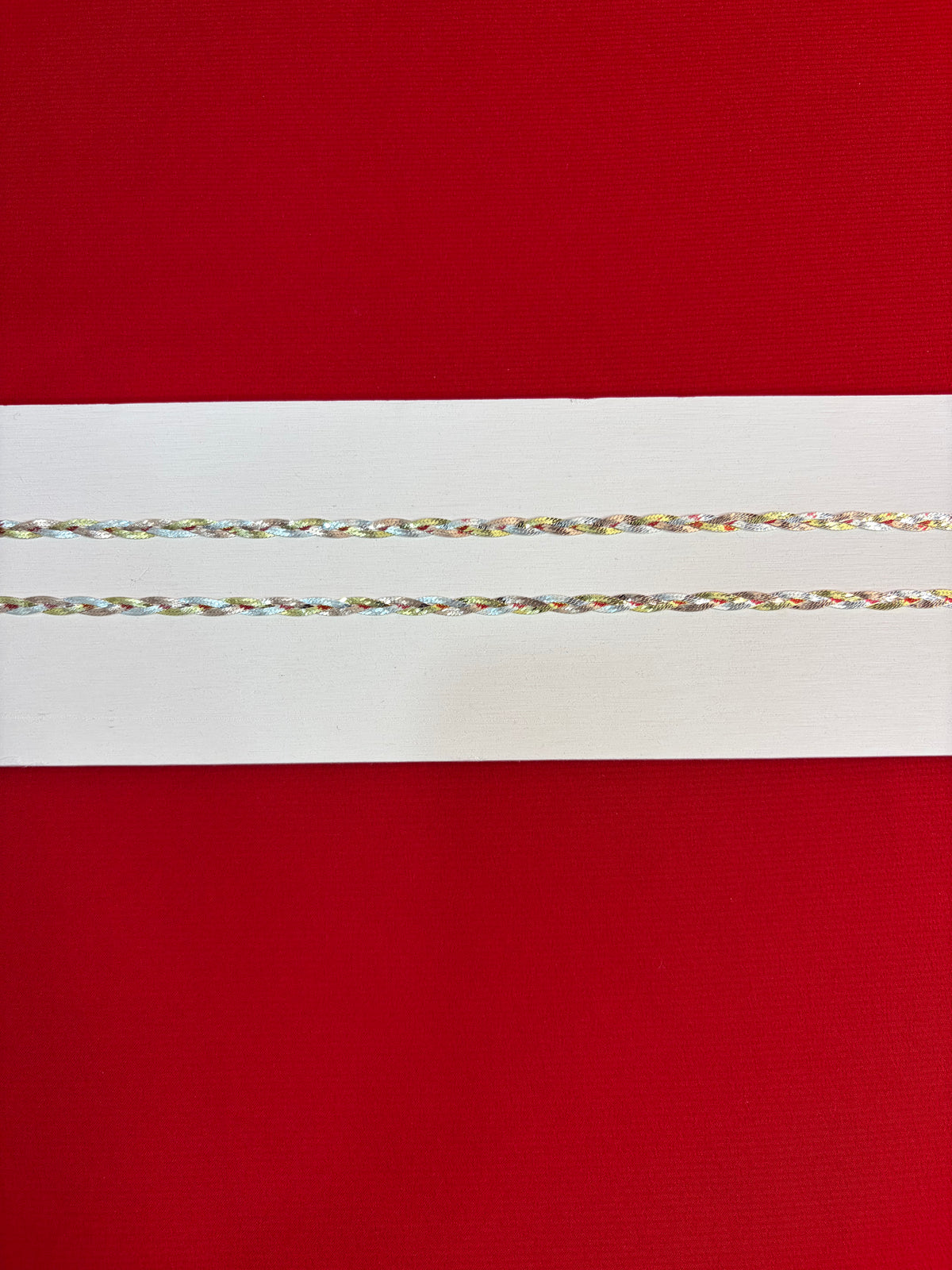 Pure Silver Three Tone Braided Anklets (WA152)