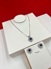 Blue Heart Spark Pendant Set
