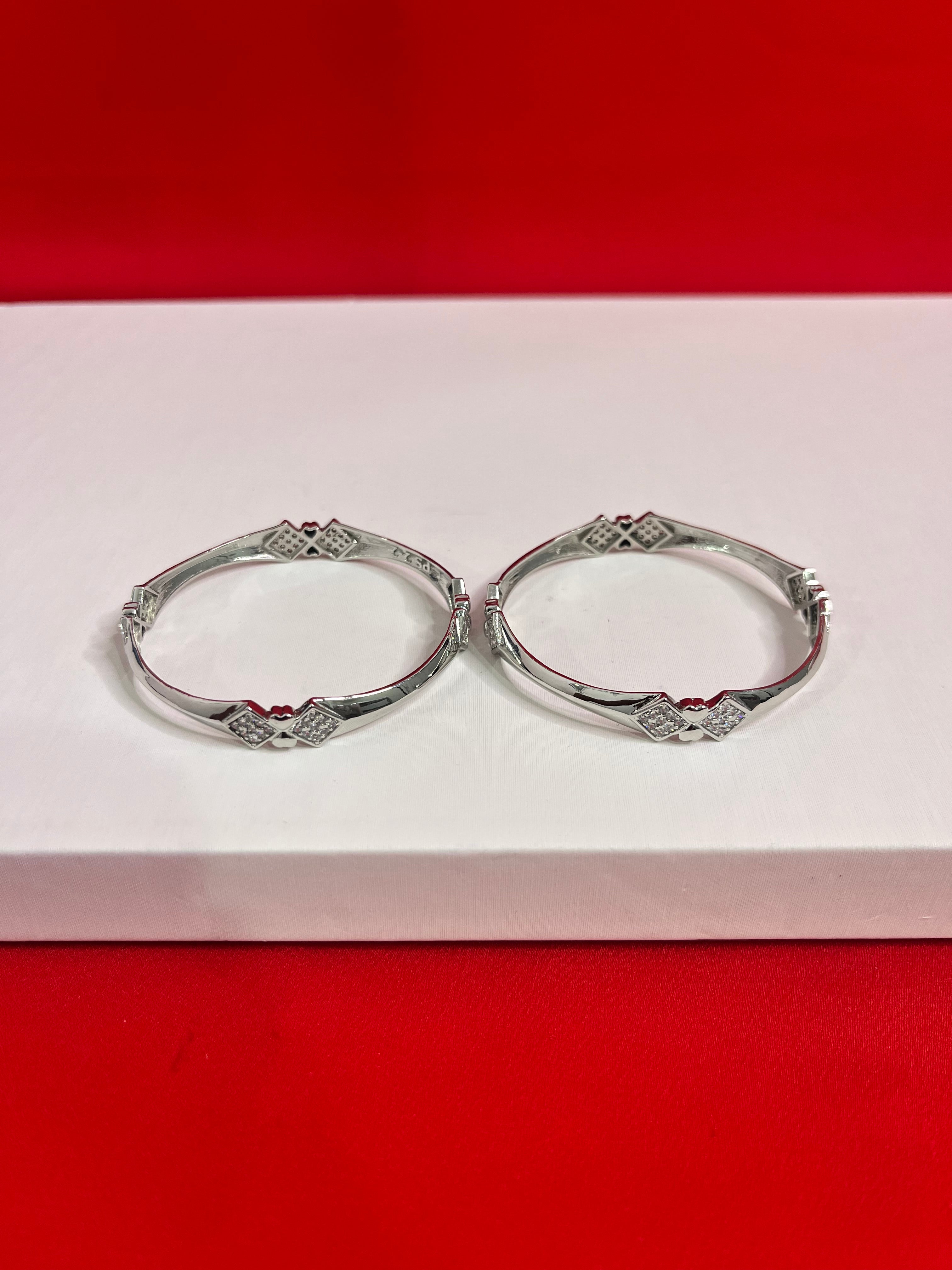 Pure Silver Bangle Pair 2.1
