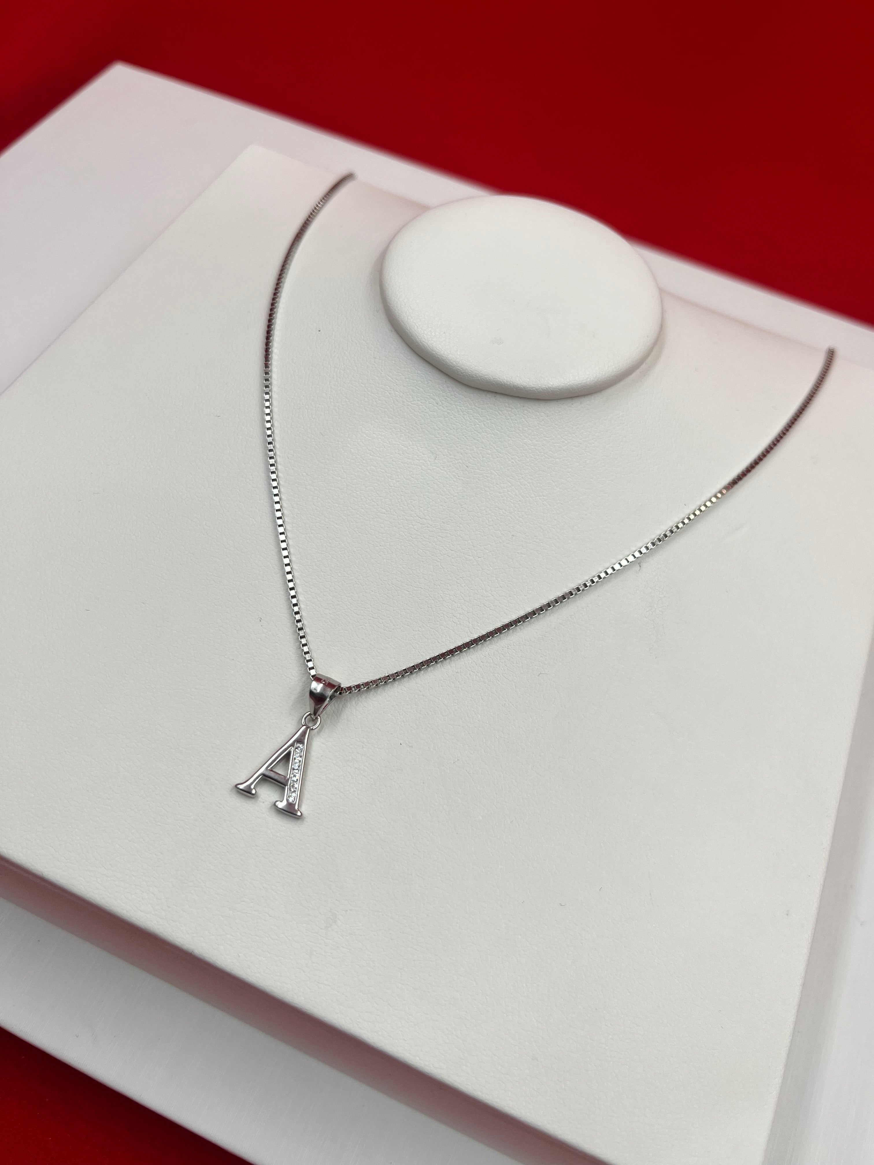 Pure Silver “A” Pendant Necklace