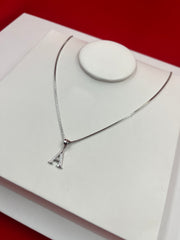 Pure Silver “A” Pendant Necklace