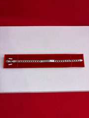 Pure Silver Rakhi Name Engraving Bracelet (NB12)