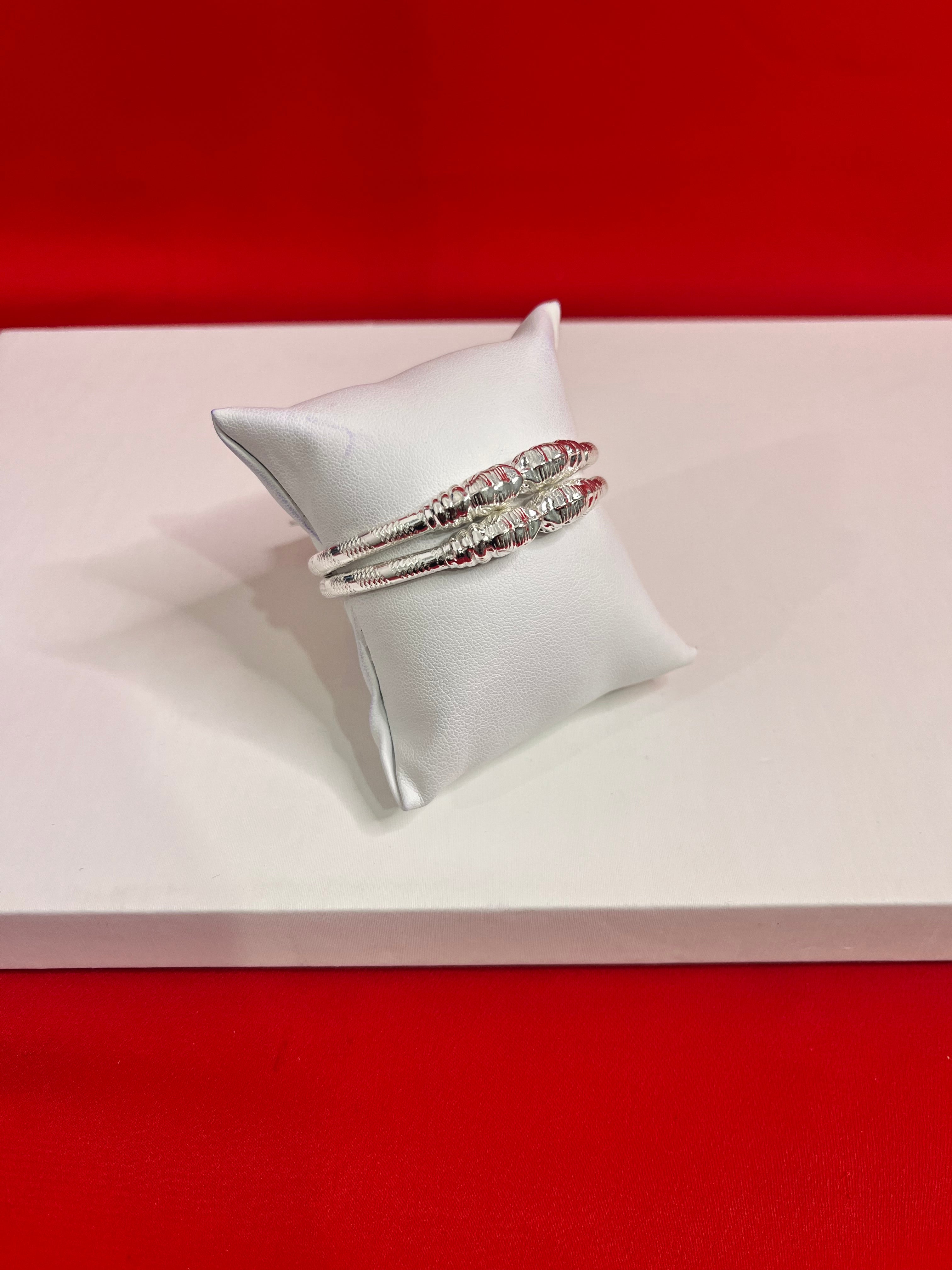 Pure Silver Bangle Pair 2.2