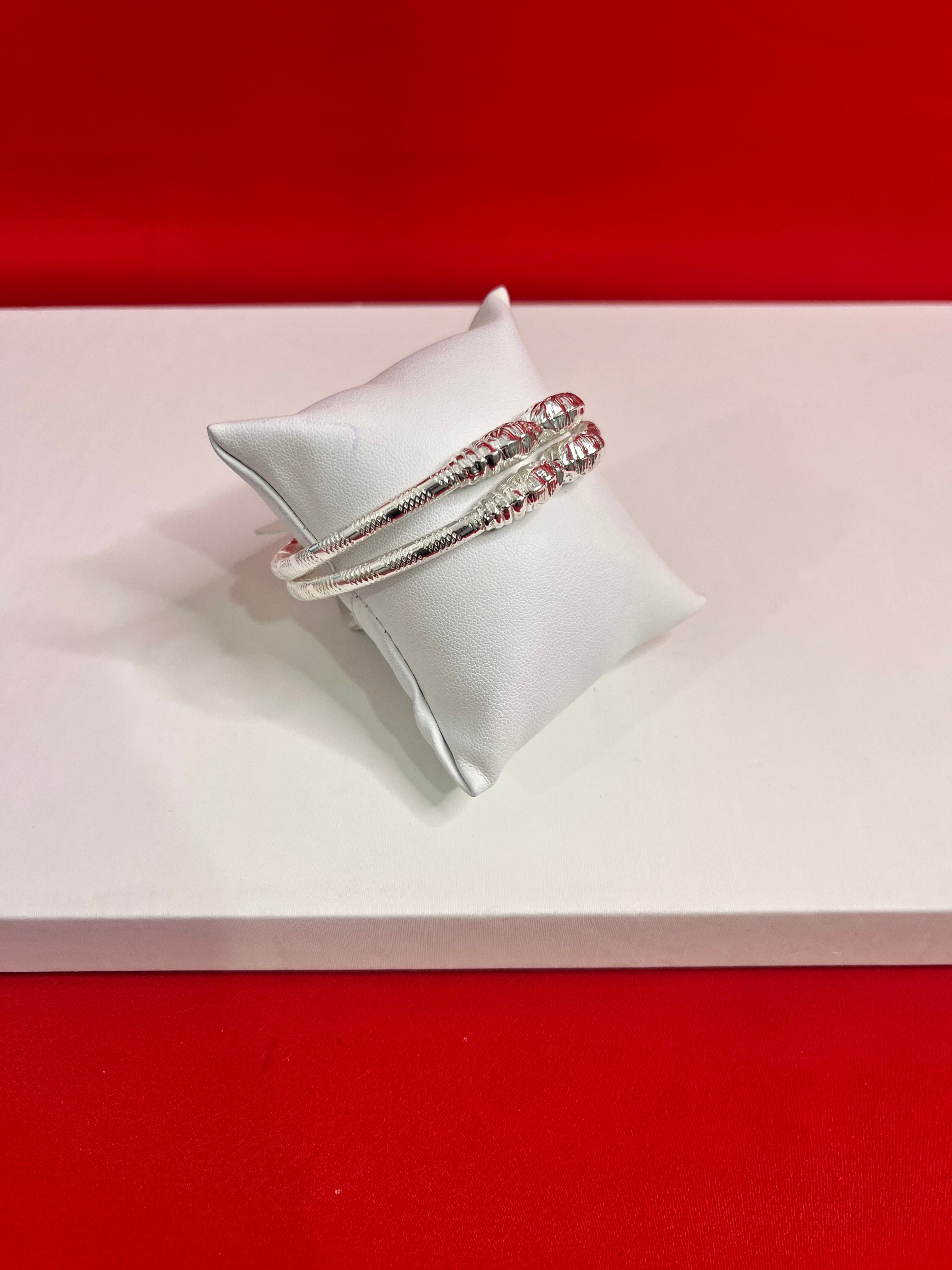 Pure Silver Bangle Pair 2.4