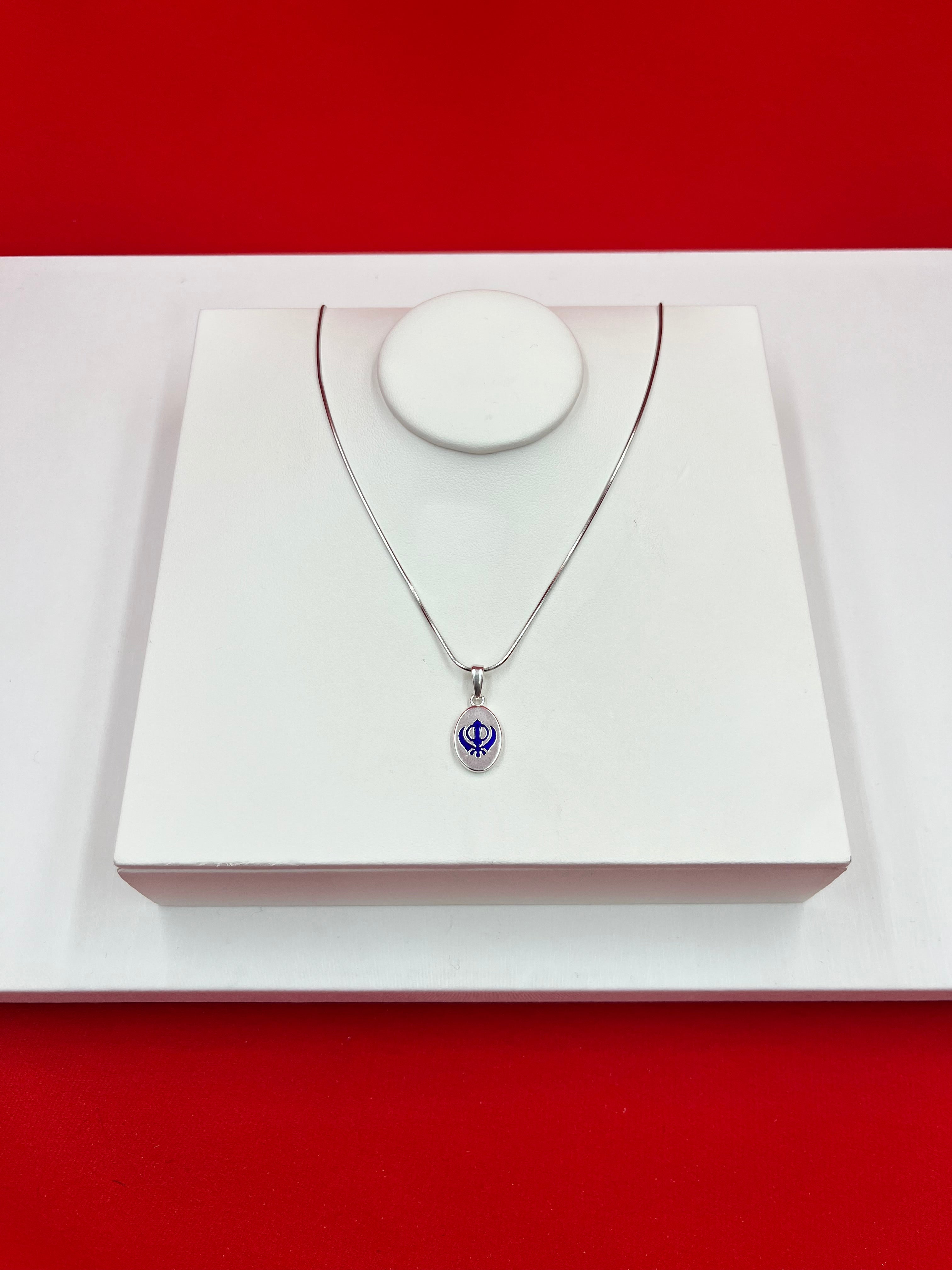 Khanda Sahib Silver Pendant Necklace
