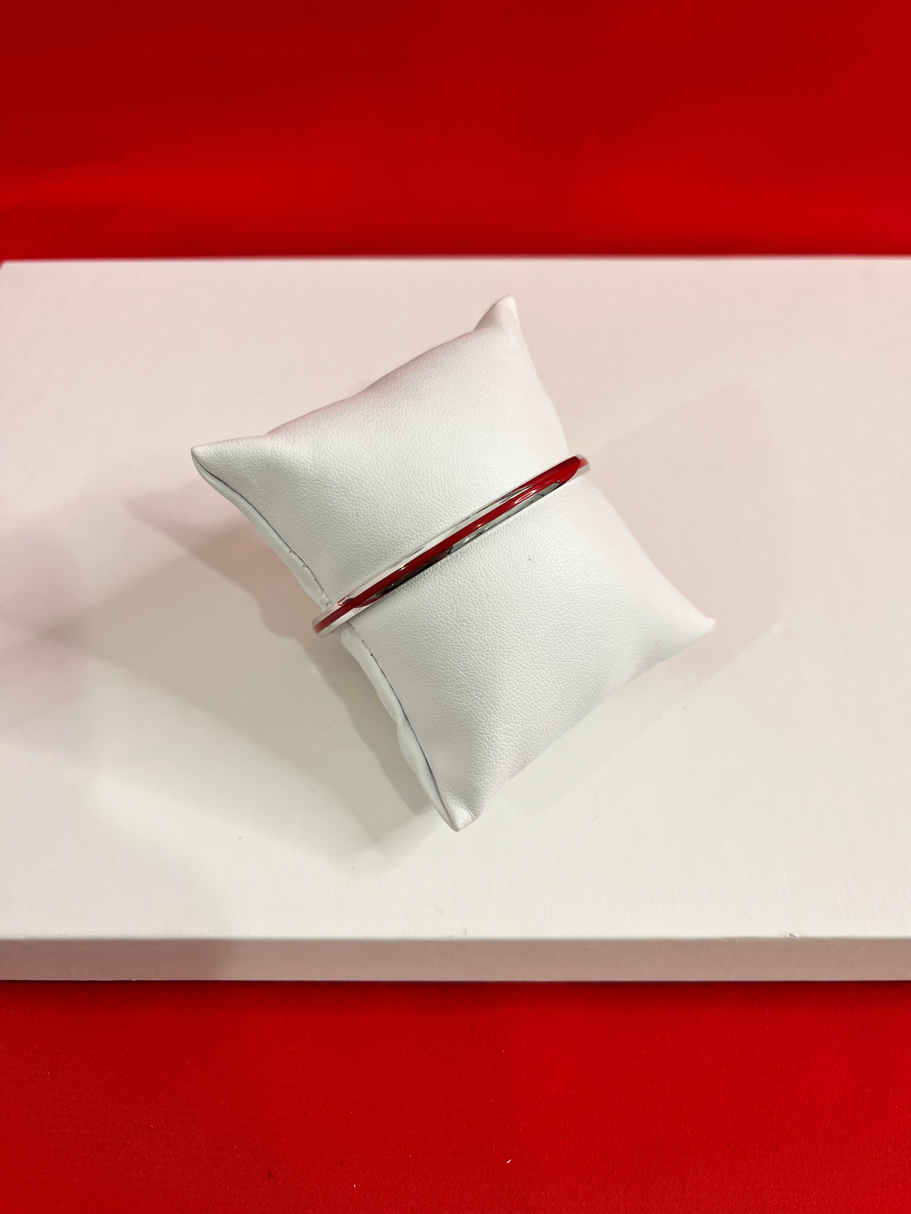 Pure Silver Red meena Bangle 2.3