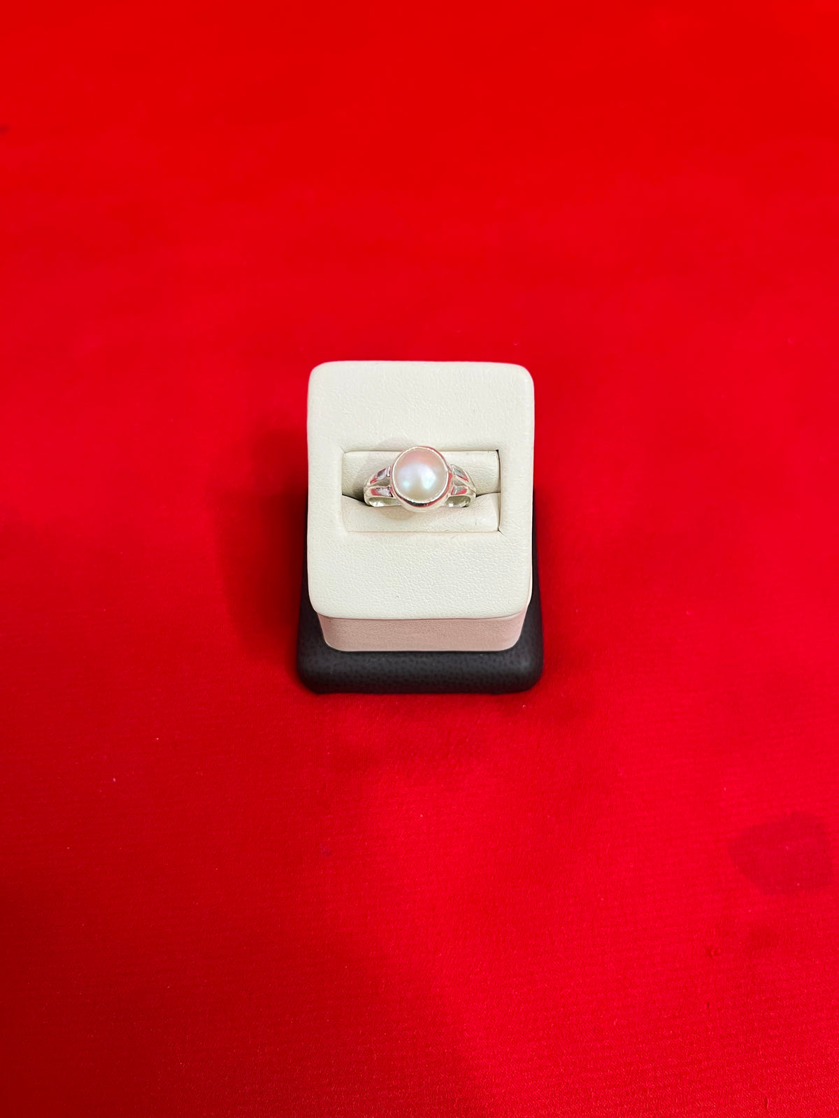 Pure Silver Pearl Ring Size 6