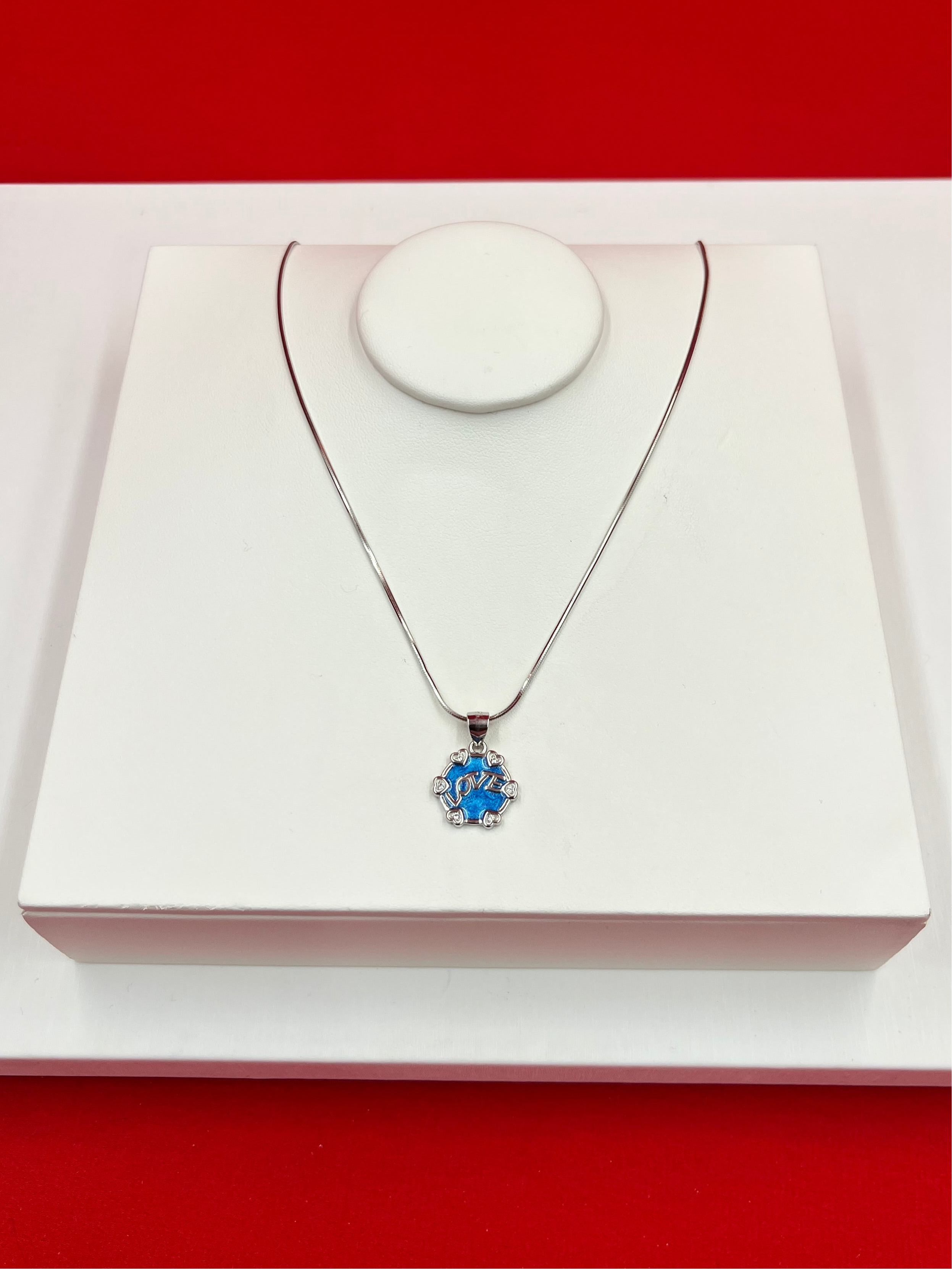 Enamel Love Pendant Necklace