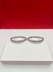 Women’s Fully Stoned Silver Bangle Pair 2.4