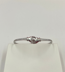 Handshake Pure silver Bangle Bracelet