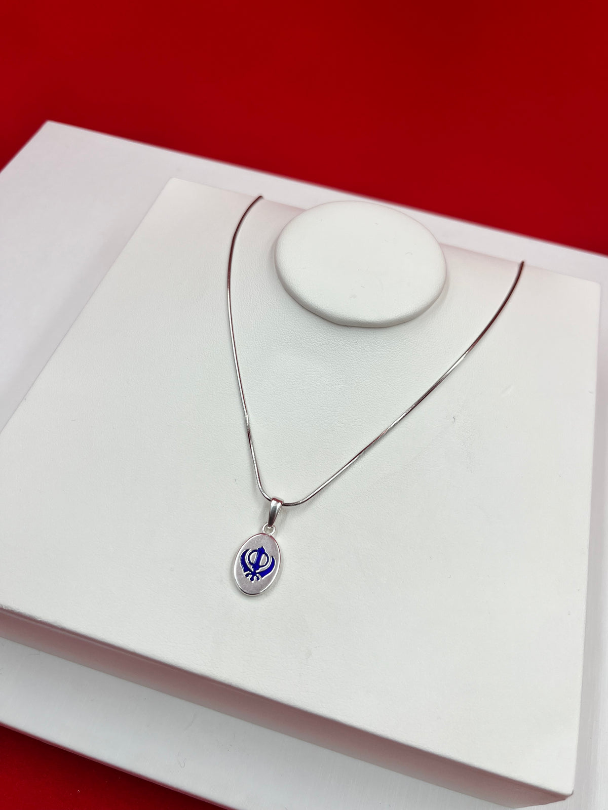 Khanda Sahib Silver Pendant Necklace
