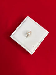 Pure Silver Pearl Ring Size 6.5 (PR21)