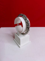 Pure Silver Oxidized Om Trishul Kada (MK78)