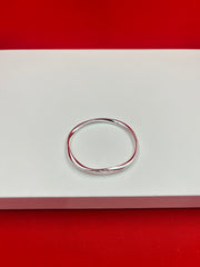Elegant Twister Silver Bangle 2.2