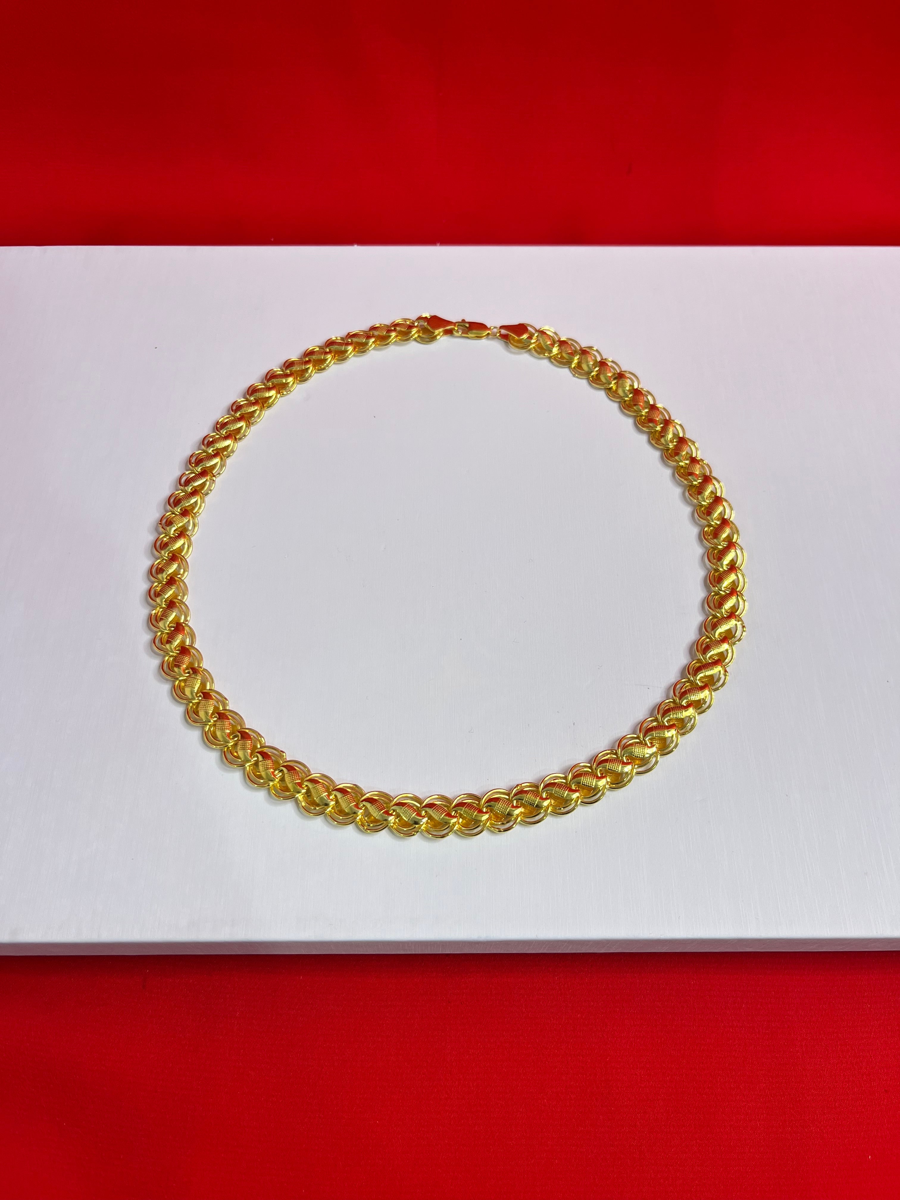 Pure Silver 24K Gold Plated Chain 20”
