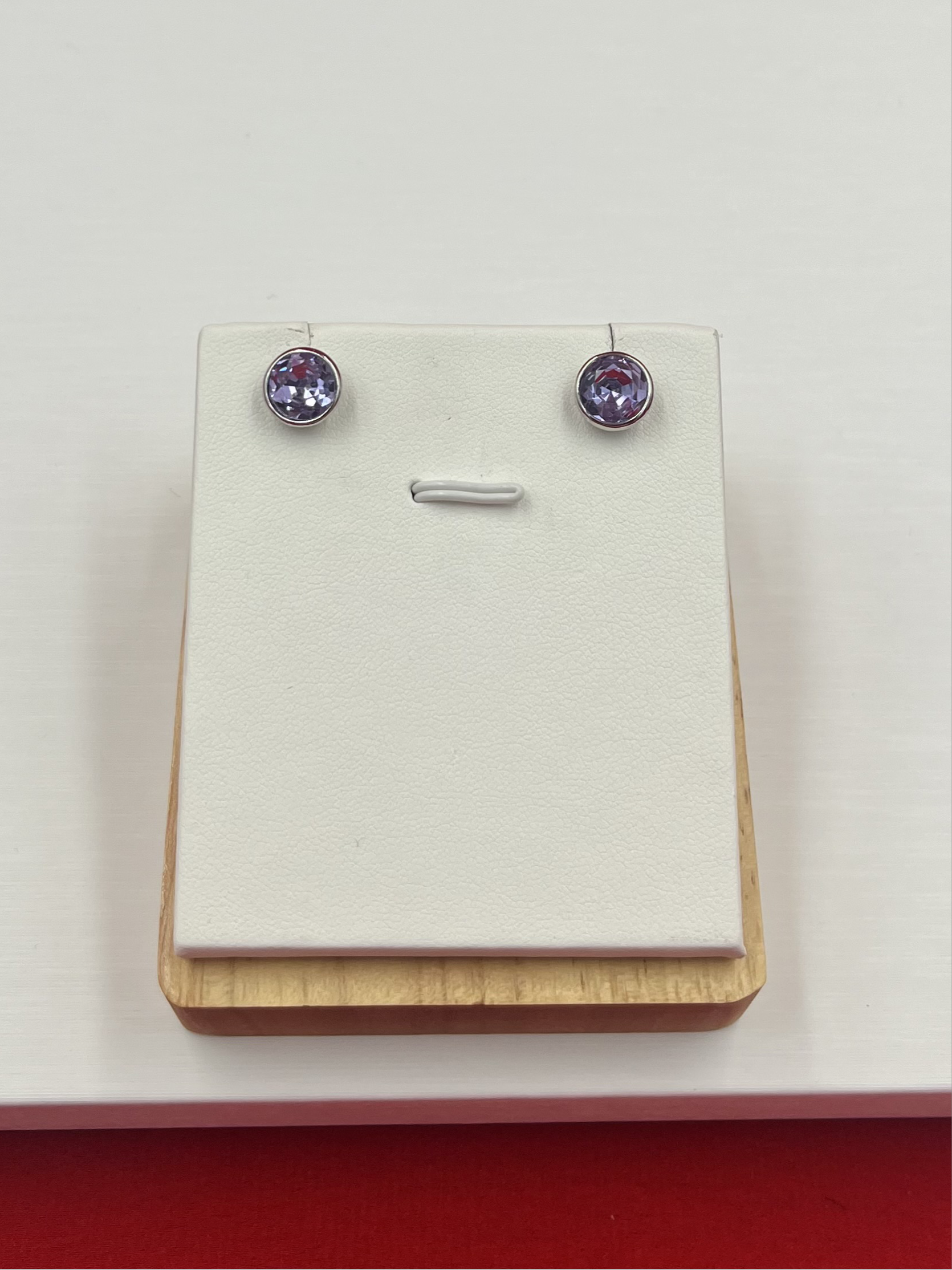 Light purple Silver Stud Earrings