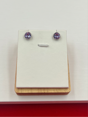 Light purple Silver Stud Earrings