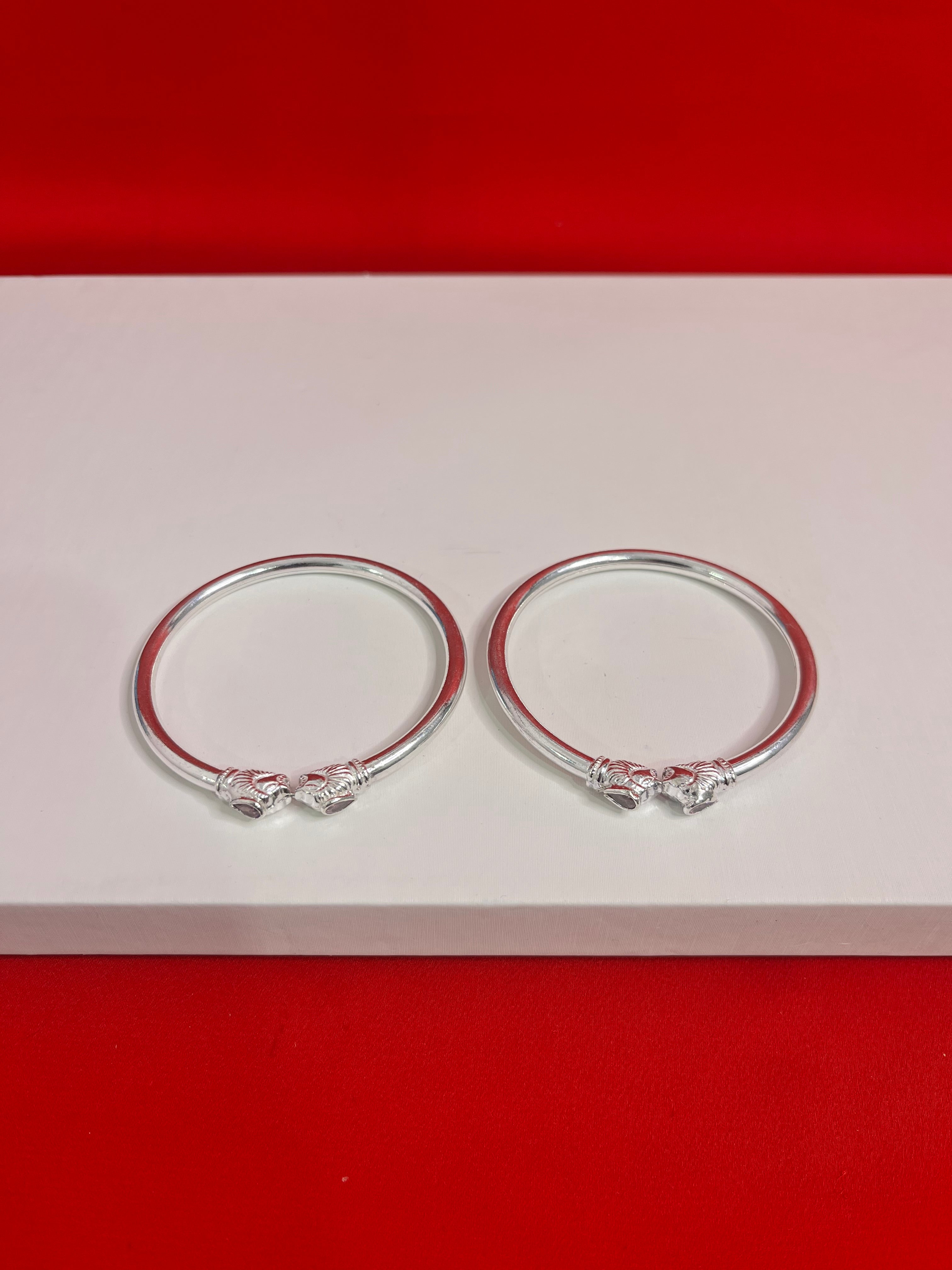 Pure Silver Bangle Pair 2.3