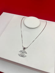 Channel Silver Pendant Necklace