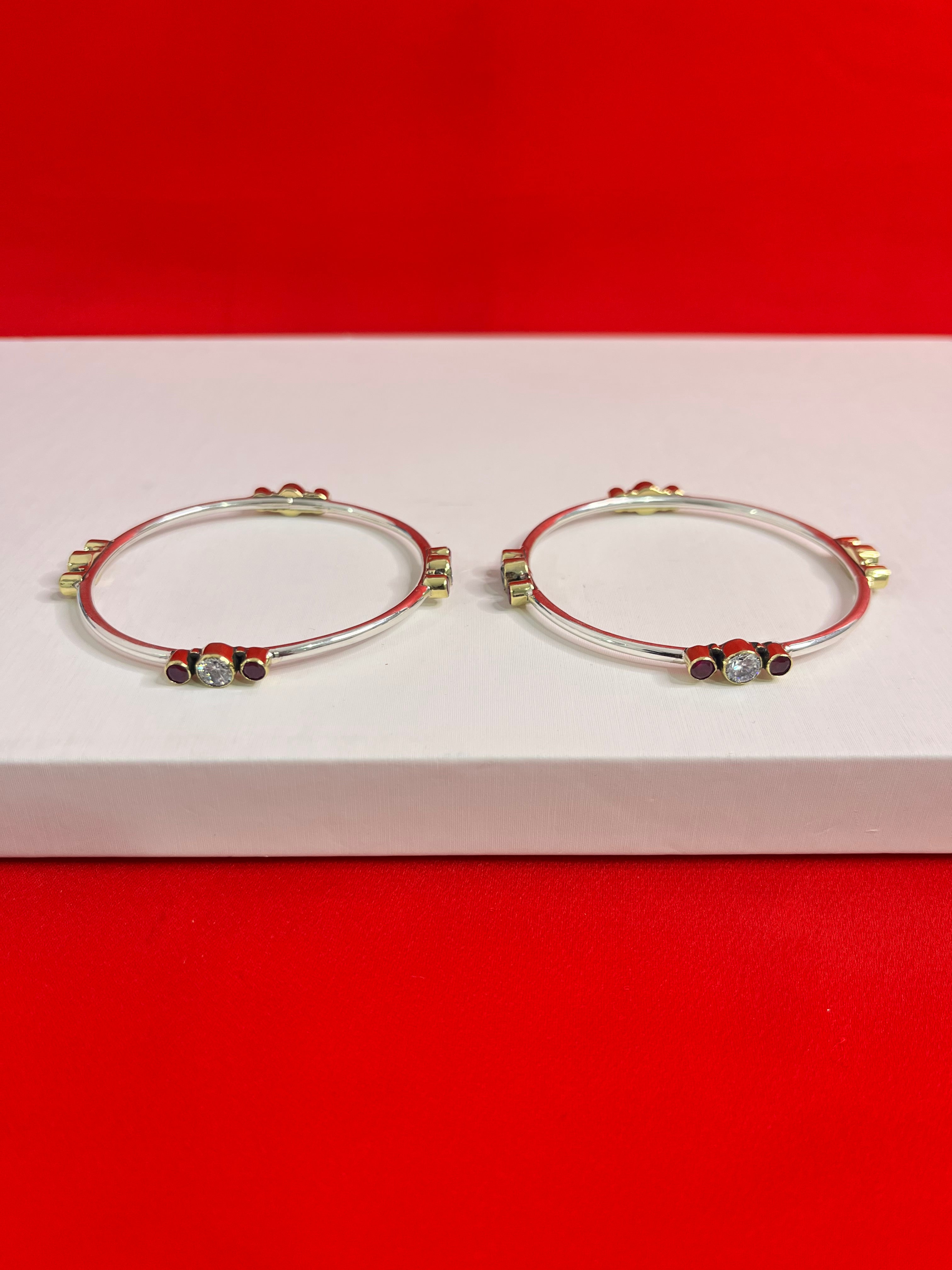 Pure Silver Bangle Pair 2.4
