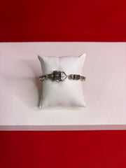 Pure Silver Oxidized Om Trishul Kada (MK78)