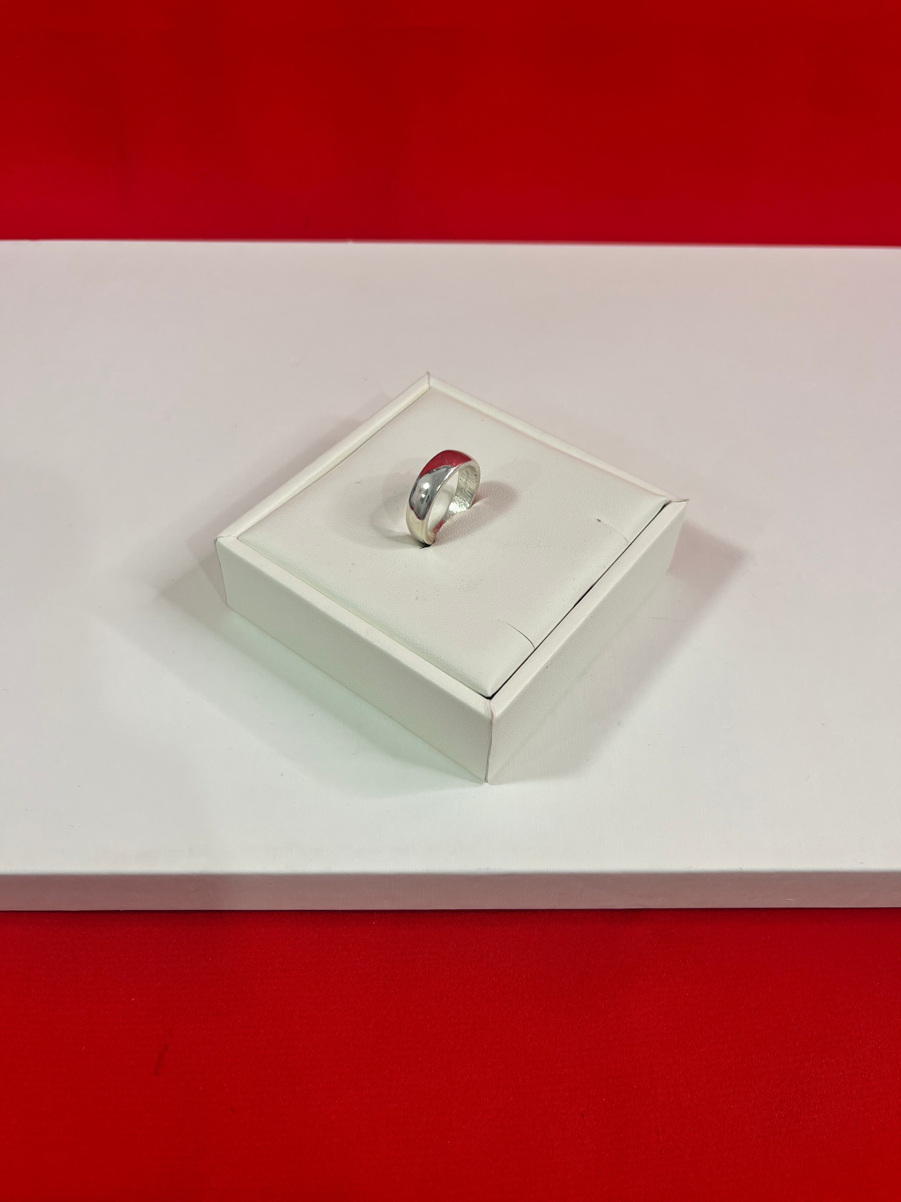 Pure Silver Plain Band Size 5