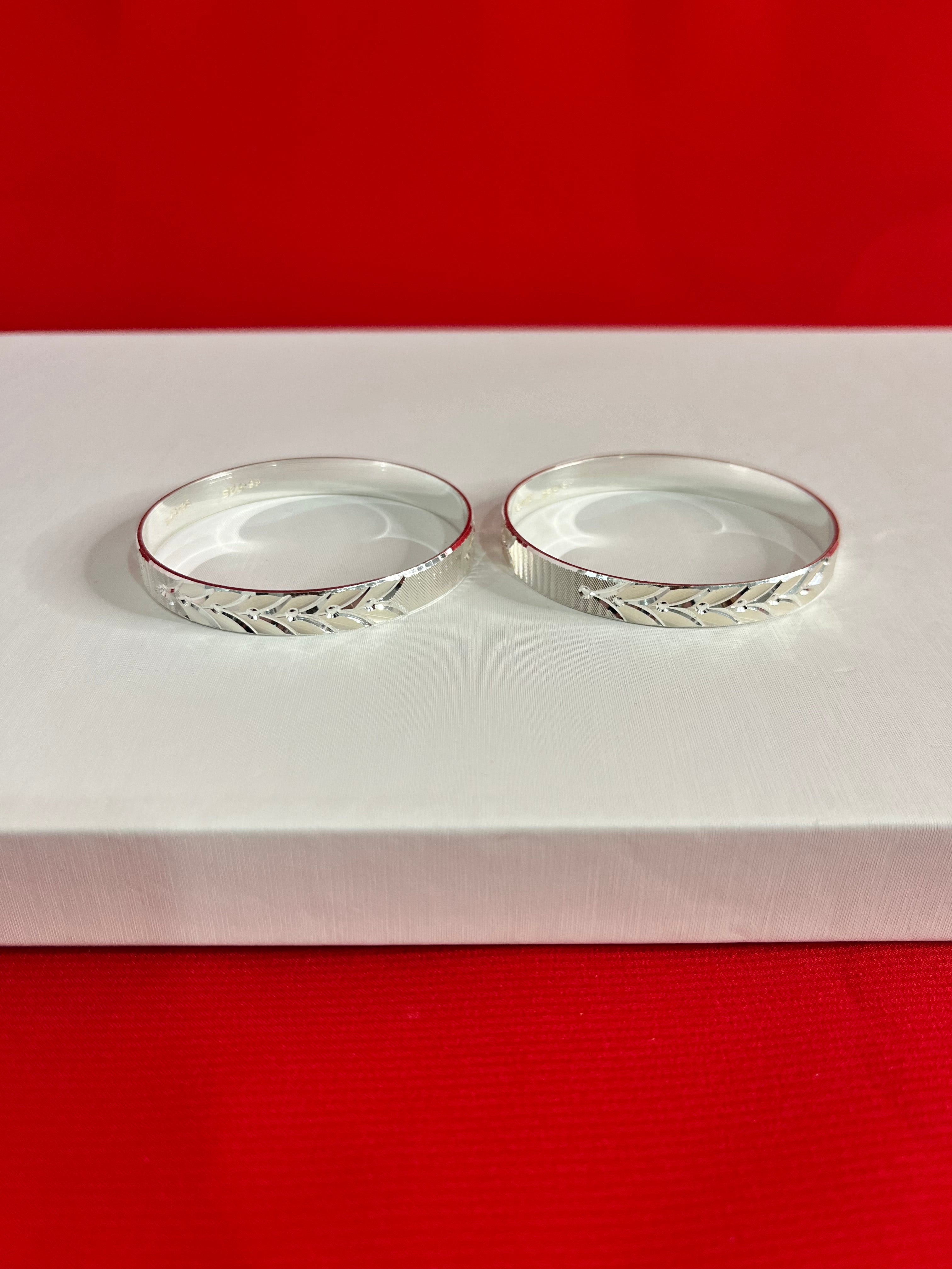 Pure Silver Bangle Pair 2.2
