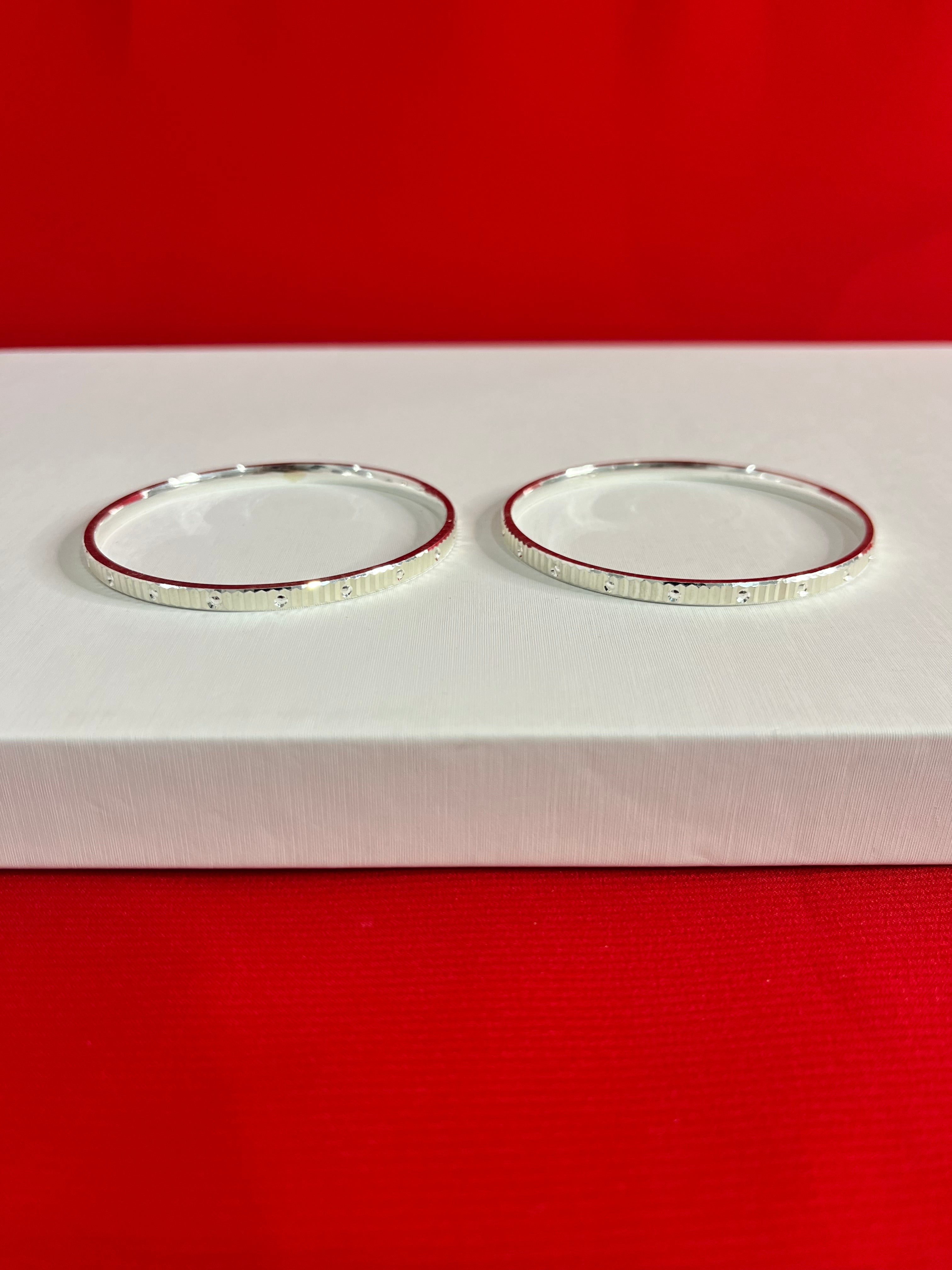 Pure Silver Bangle Pair 2.3