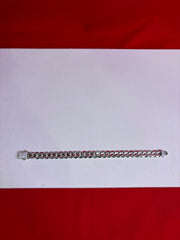 Men Silver Icedout Bracelet 8” (MB109)