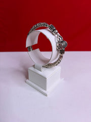 Pure Silver Oxidized Om Trishul Kada (MK78)