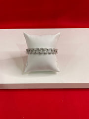 Men Silver Iced Out Bracelet